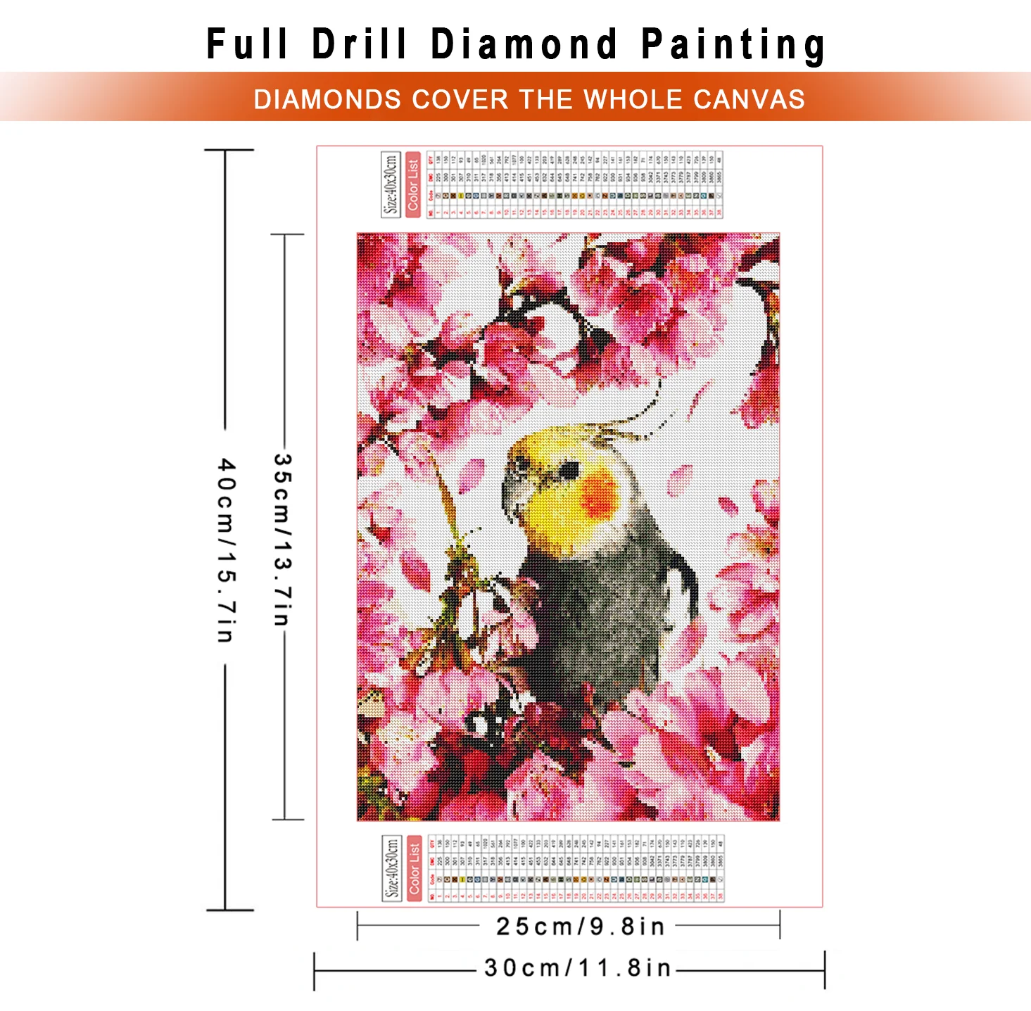 AZQSD Diamond Painting Parrot Animal Cross Stitch Needlework Full Drill Embroidery Sale Birds Mosaic Home Decor Gift 30x40cm