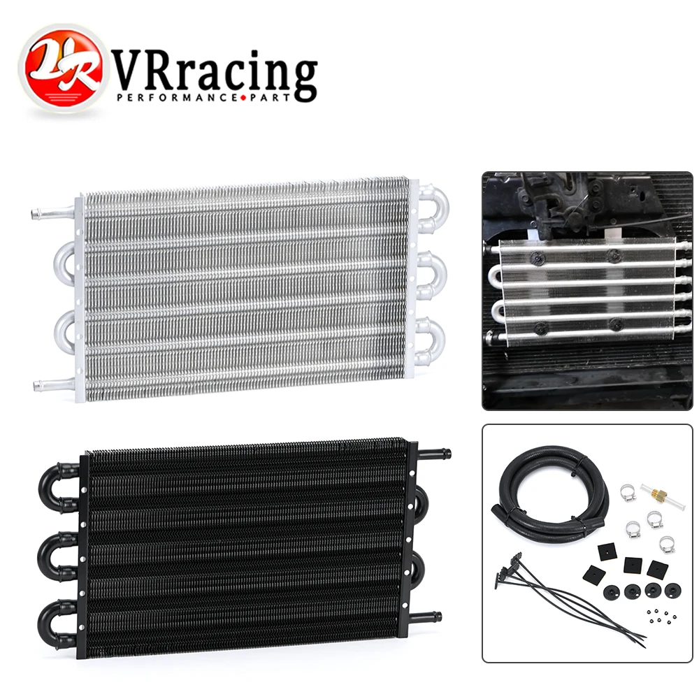 

VR - Universal 6 Pass Aluminum Remote Transmission Oil Cooler Kit Engine External Universal Trans Cooler Kit VR4123