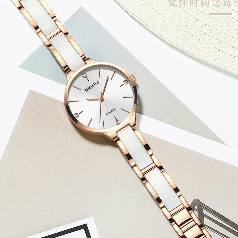 NIBOSI Top Women Quartz Watches Rose Gold Ladies Bracelet Watches Creative Waterproof Watches For Lady Relogio Feminino Clock