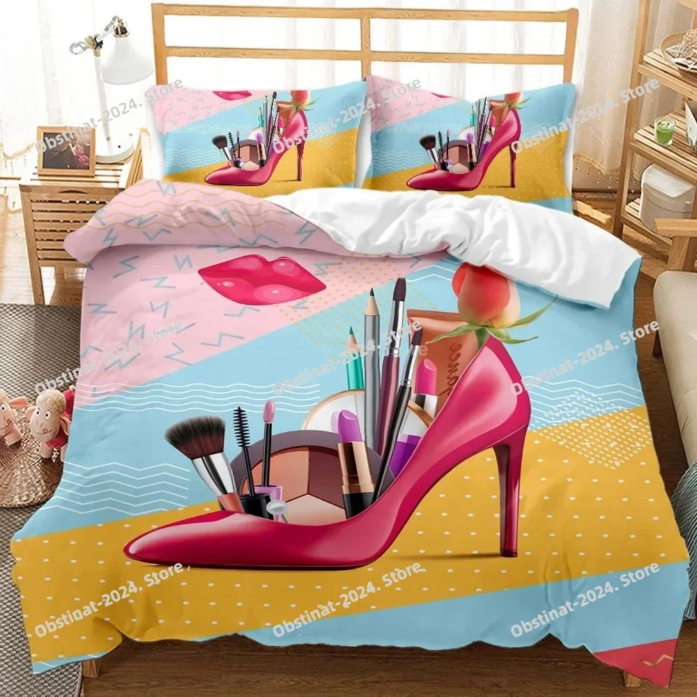 

3D Printed Fashion Cartoon Girl Scenery Bedding Set Modern Duvet Cover Double Twin Full Queen King Adult Kids Bedclothes Quilt