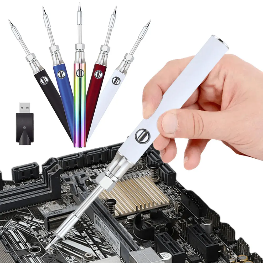 

Паяльник-ручка с резьбой 510, 3 режима регулировки напряжения, 350/650/1100 мАч, мини-набор для пайки, аккумуляторный паяльник-ручка, набор инструментов для сварки