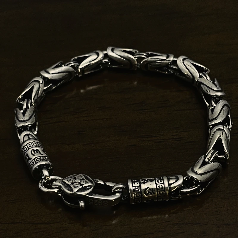 

S925 Sterling Silver Bracelet for Men & Women - Handmade Woven Chain 5mm Width Minimalist Classic Jewelry Gift