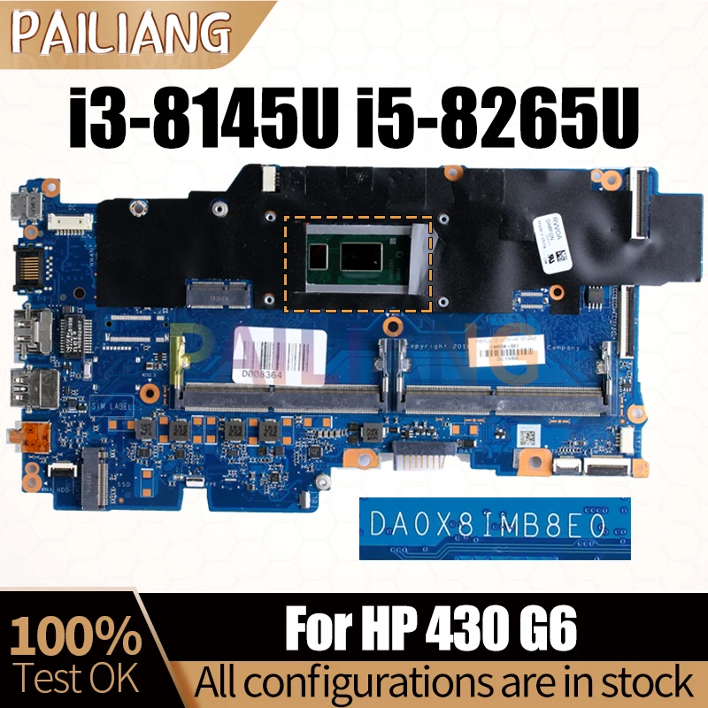 

For HP 430 G6 Notebook Mainboard DA0X8IMB8E0 SRFFZ i3-8145U SRFFX i5-8265U L44502-601 L44504-601 Laptop Motherboard Full Tested