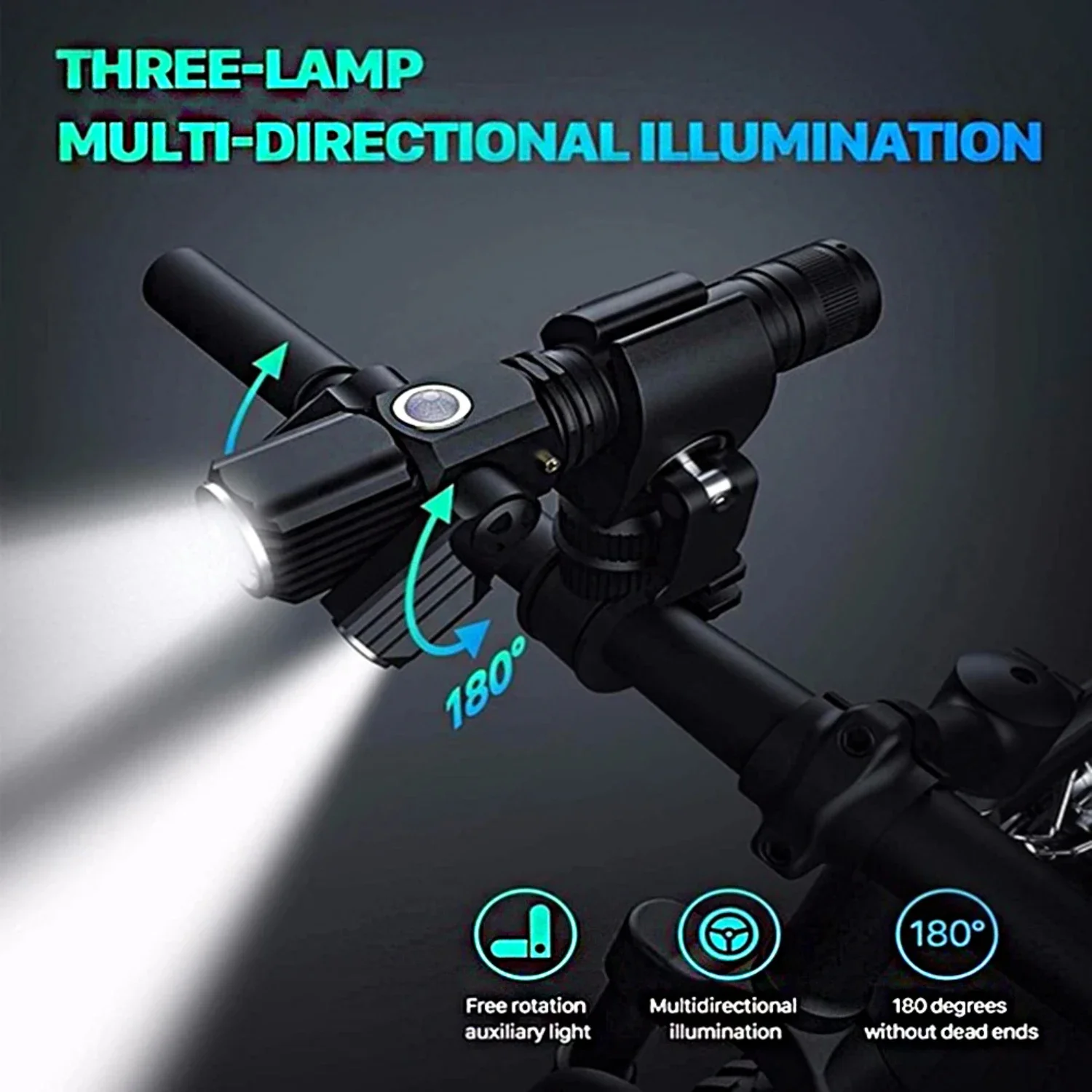 Portable Bicycle Flashlight 6000Lm 18650 USB Bike Front Lights IPX5 Waterproof With Bracket Cycling Light 4  Bike Headlight