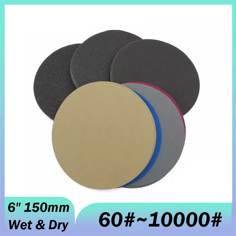 6 inch 150mm Dry And Wet Sanding Disc For Car Detailing Headlight Restoration Grinder Accessories Sanding Discs Paper 60#-10000#
