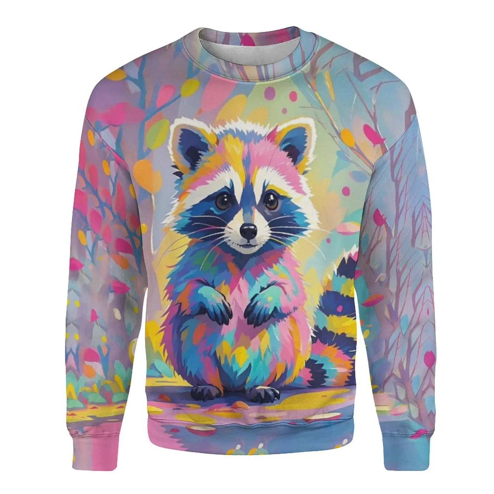 Cute Raccoon Animals 3D Printed Men Sweatshirts O Neck Longsleeved Tops Pullover Tracksuits Boy Casual Oversized Streetwear