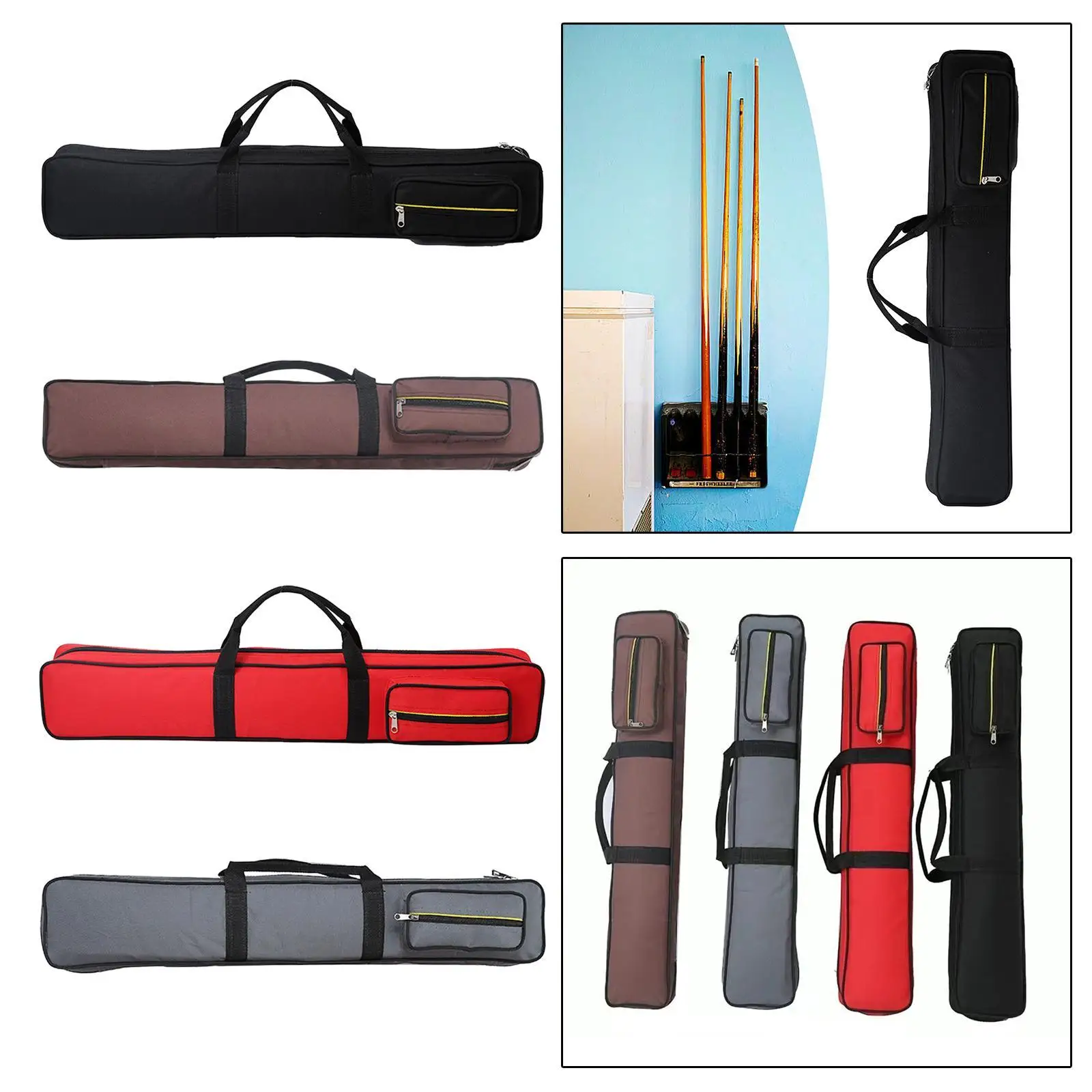 

Pool Cue Case Lightweight 1/2 Snooker Pool Cue Bag Compact Protective Pouch