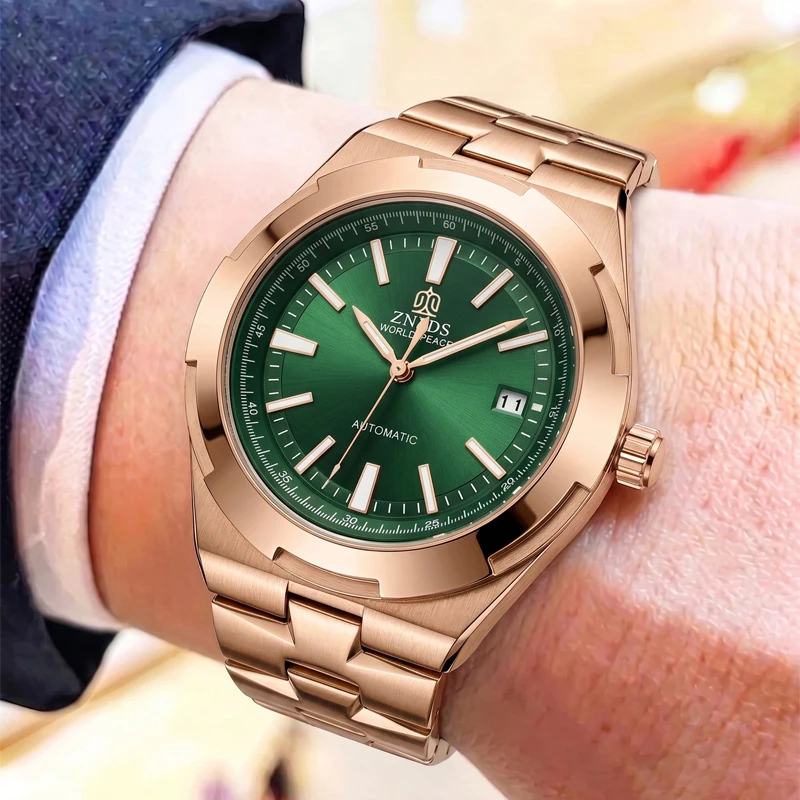 High-End Men's Automatic Mechanical Watch, Hollow Steel Band Calendar Men's Watch, Luminous Waterproof Business Men's Watch, Light Luxury Trendy Men's Fully Automatic Mechanical Watch