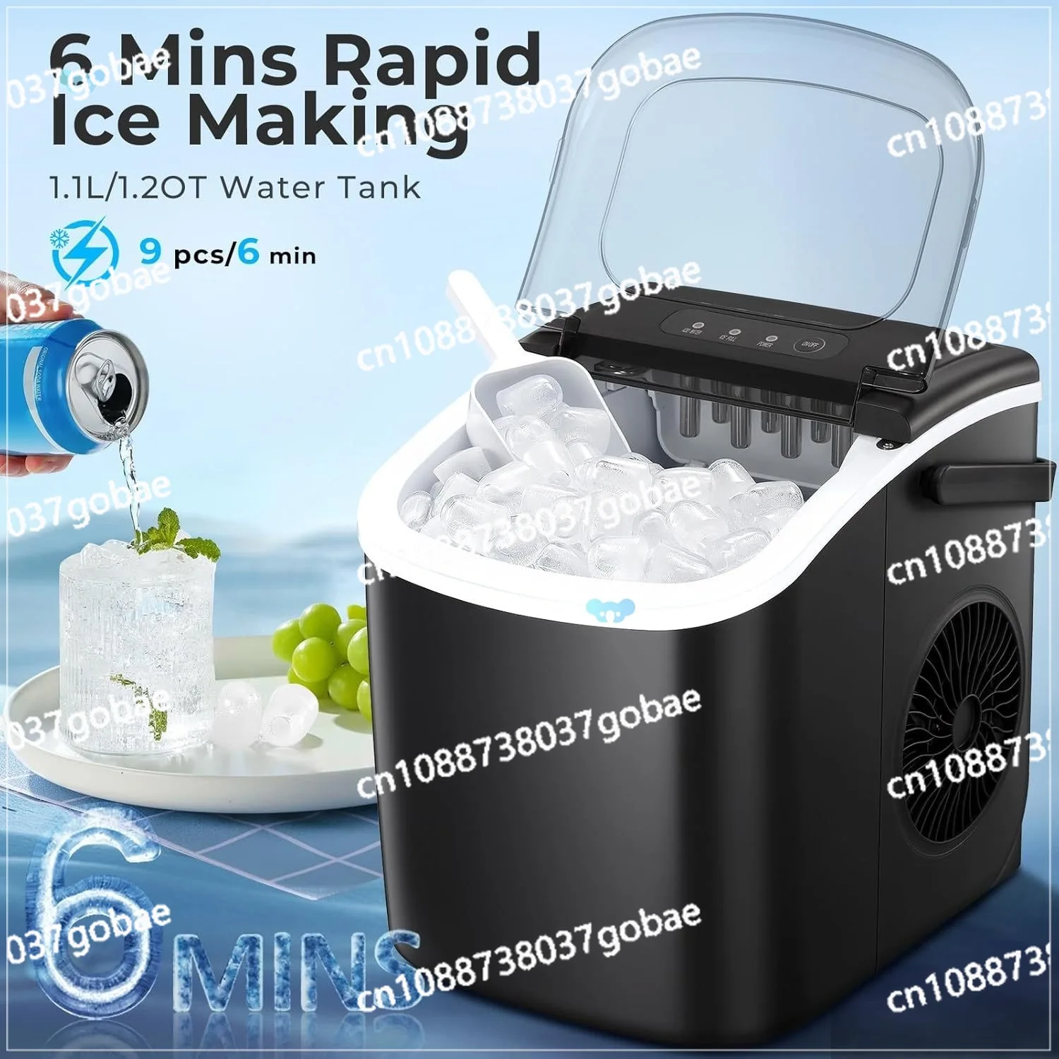 

Портативный настольный льдогенератор с ручкой для переноски, 26 фунтов/день 9