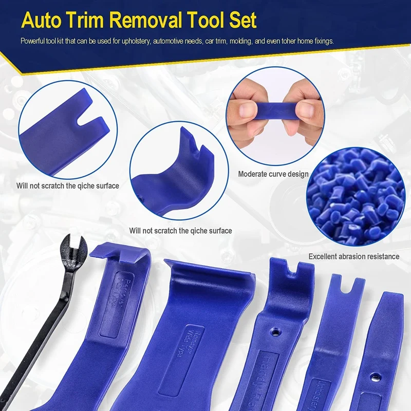 18Pcs Car Tool Kit Easy Entry Long Reach Grabber Air Wedge Bag Auto Trim Removal Tool Essential Emergency Lockout Set