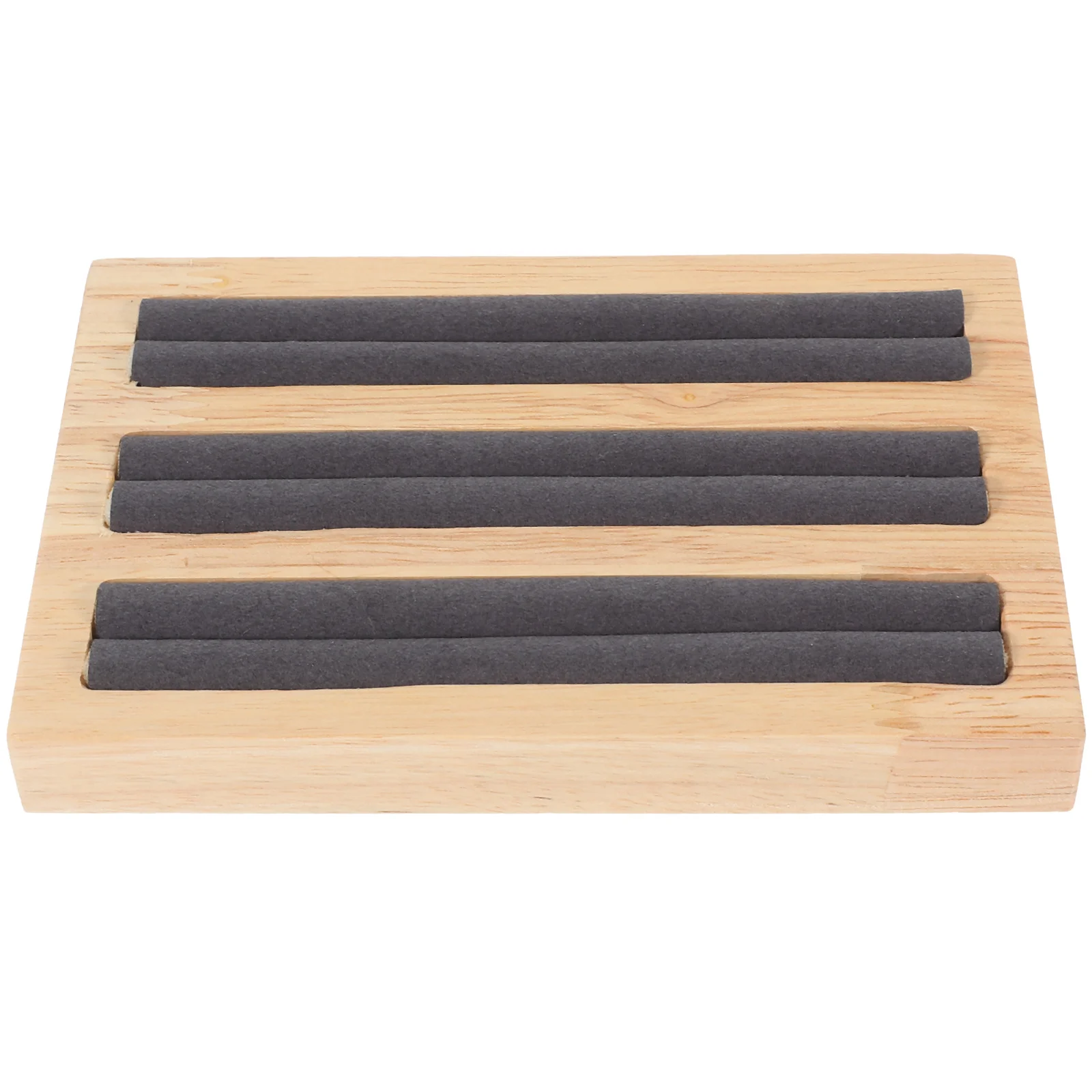 Ring Display Rack Dark Grey 3 Slots Elastic Strip Stylish Jewelry Holder Organizer Protective Ring Stand for Dressing Table