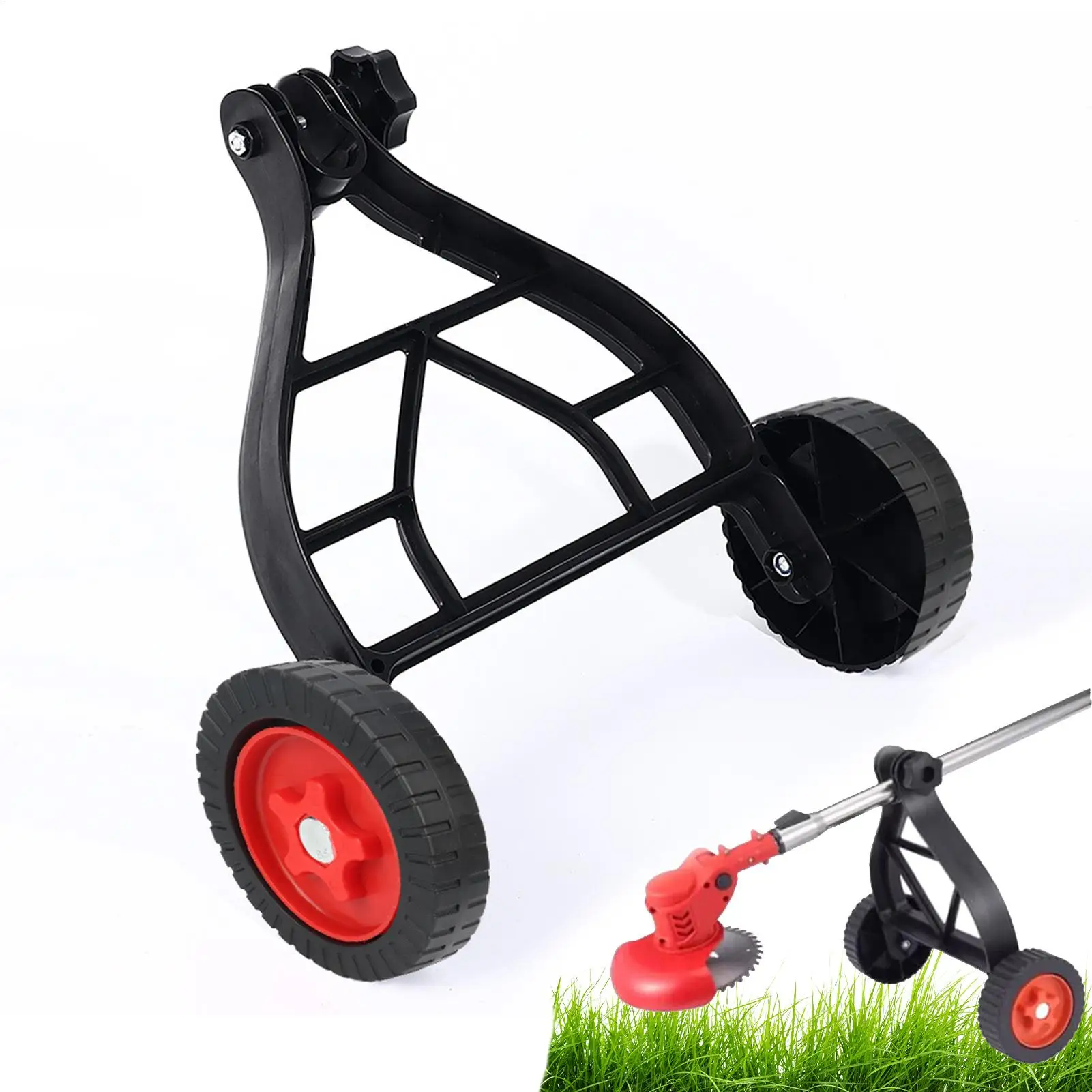 Adjustable String Trimmer Support Wheels Push Lawn Mower Stand Auxiliary Wheels Universal Lawn Mower Stand For Brush Cutter Part