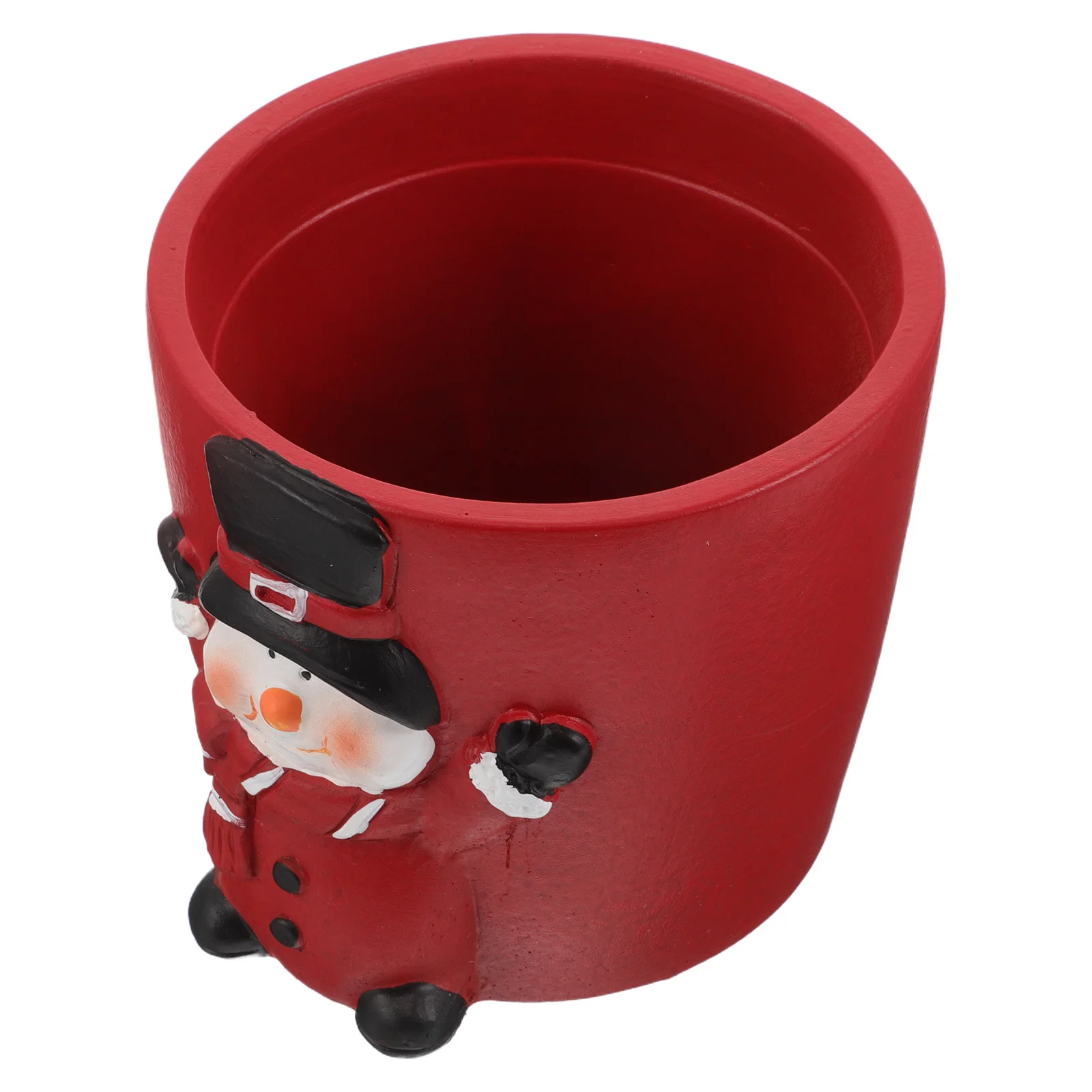 

Christmas Snowman Cement Planter Small Concrete Succulent Flower Pot Holiday Tabletop Decor Plant Holder Festive Home Decoration