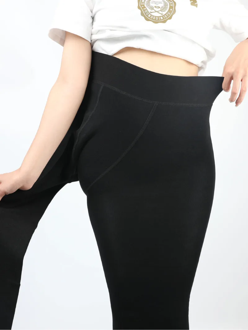 2024 Autumn/winter Large Size High Waist Comfort Warmth Leggings Men\'s High Elastic Solid Slim Naked Leg Artifact PFFO