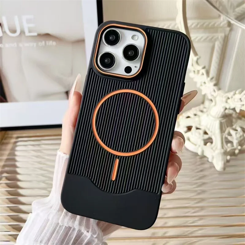 

Ultrathin Magnetic two-tone Phone Case for iPhone 16 15 14 13 12 11 16 Pro Max 16Plus MagSafe Wireless Charging Matte Soft Cover