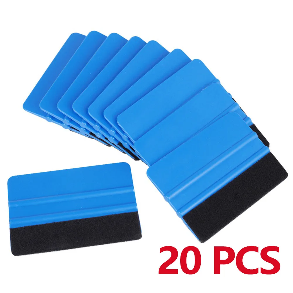 

20Pcs Car Scraper Auto Styling Vinyl Carbon Fiber Window Remover Cleaning Squeegee Wash with Felt Squeegee Tool Film Wrapping