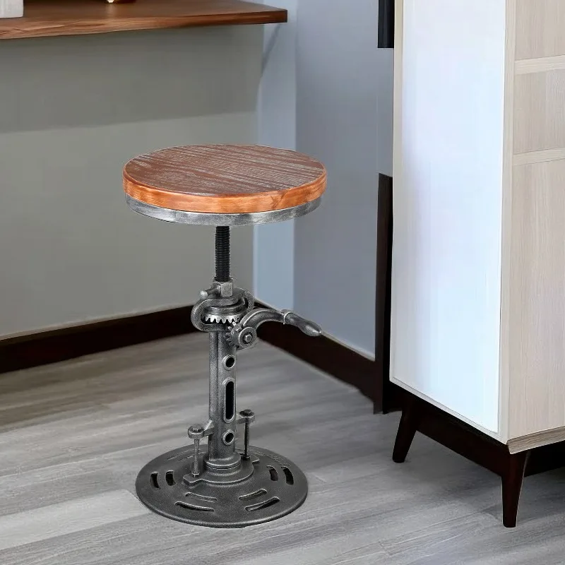 American industrial style, creative retro iron art, bar chair, bar chair, lifting and rotating, cast iron bar stool