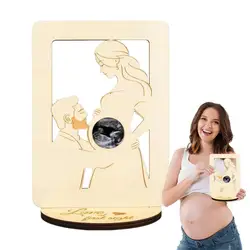 Pregnant Mother Shape Sonogram Keepsake Frame Baby Ultrasound Photo Frame Countdown Weeks Pregnancy Announcement Gender Reveall