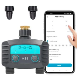 MUCIAKIE WiFi/Bluetooth-compatible 2-Way Water Timer Garden Irrigation Smart Solenoid Valve for Wireless Phone Remote Controller