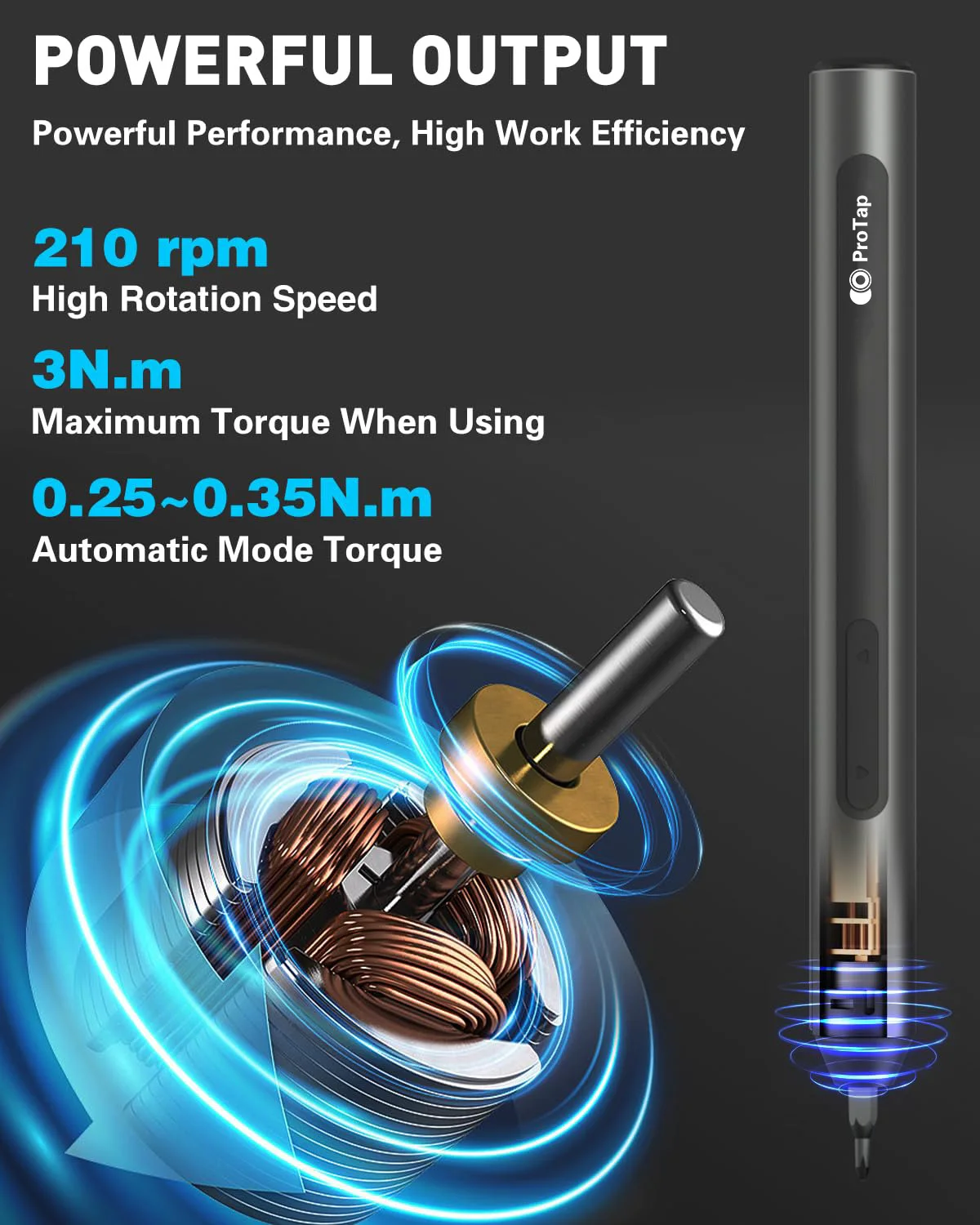 ProTap 25-in-1 Precision Electric Screwdriver Set USB Rechargeable Steel Bits Cordless Repair Multi-functional Power Tools