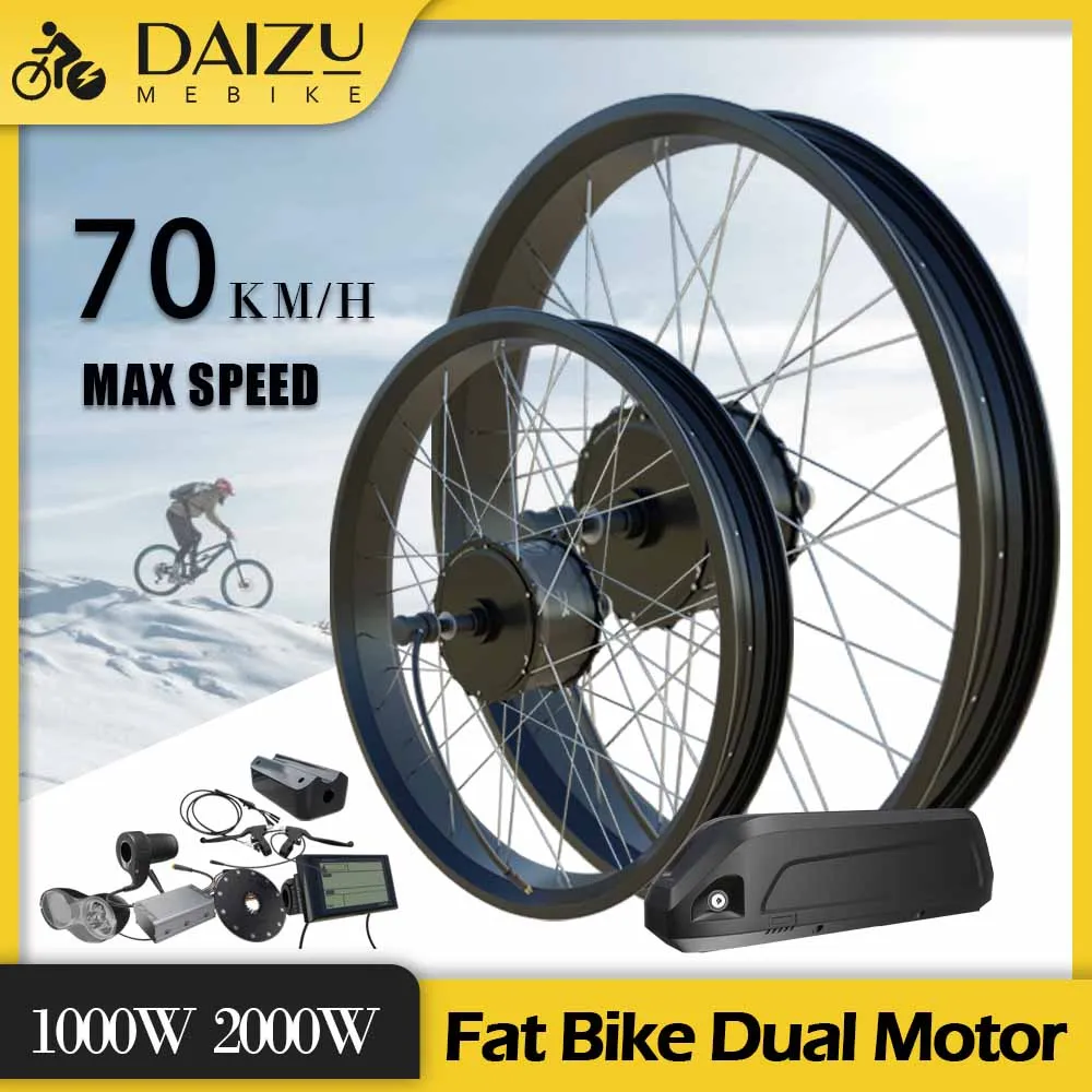 

Fat E Bike Conversion Kit 48V 2000W Front Rear Freewheel Hub Motor Electric Fat Bicycle Motor Kit 13AH 20AH 24AH Battery V Disc