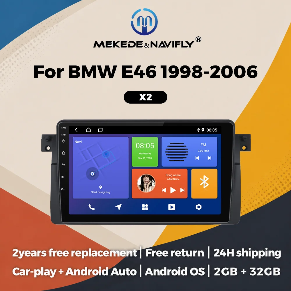 9" Autoradio für BMW E46 Rover 75 Coupe 318/320/325/330/335 Android Autoradio Multimedia-Player Intelligentes System CarPlay+Auto