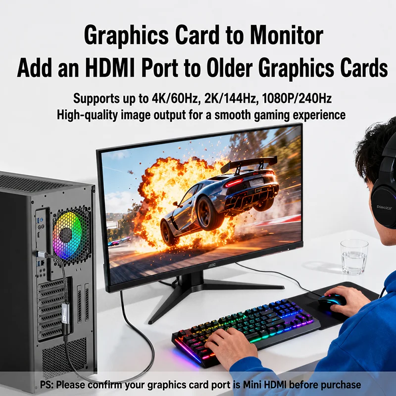 DOONJIEY Mini Micro HDMI to HDMI Female Extender Cable 4K@60Hz Bi-Directional Micro HDMI Adapter For HDTV Tablet Camera 0.2M