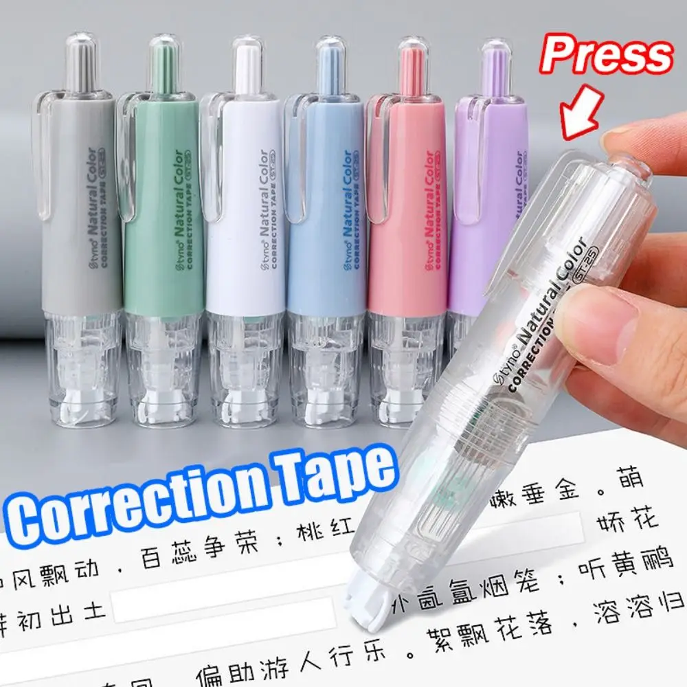 Replaceable Core Correction Tape Durable Press Type Pen Shape Corrector Colorful Altered Tools School Office