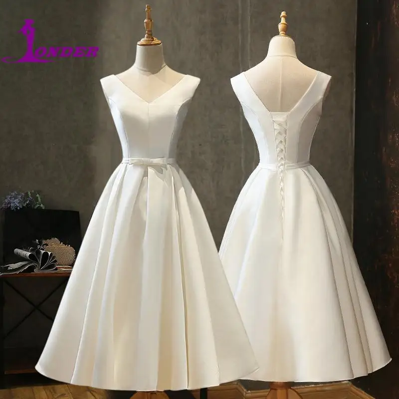 Classic Satin V-neck Bridesmaid Dresses Sexy Sleeveless Vestidos De Festa Elegant Wedding Party Ceremony Dresses