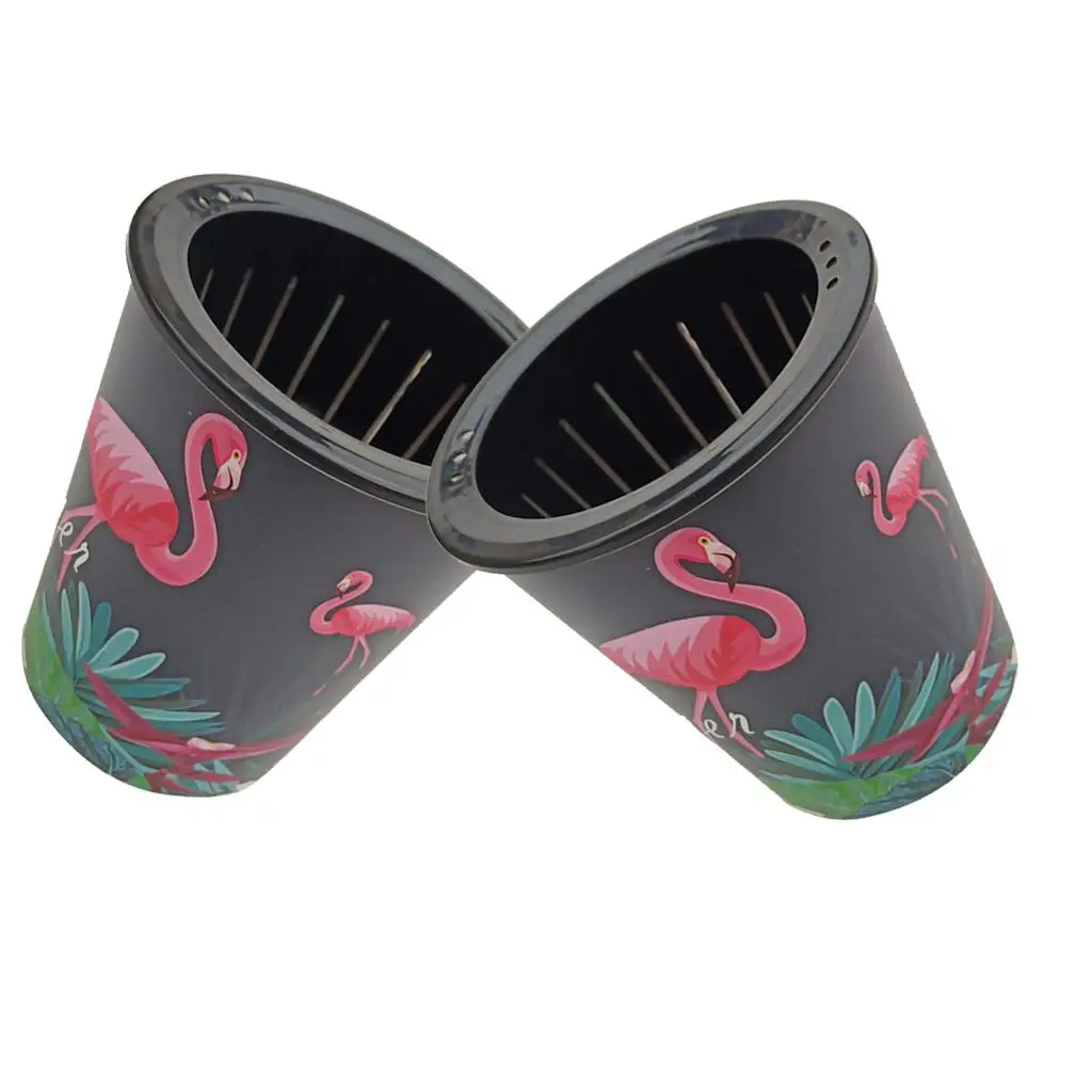 Self Watering Plant Pot Flamingo Pattern Plastic Planter Pot Bottom Watering System for Foliage Herbs Indoor Outdoor
