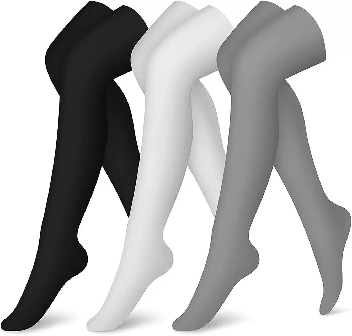 Chaussettes de compression hautes pour femmes, chaussettes d'infirmière, chaussettes de sport pour dames, chaussettes de course pour femmes, 3 paires