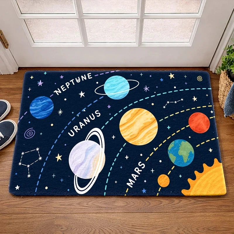 Summer Seaside Element Entrance Doormat Lobster Coral Anti Skid Rug Coastal Print Indoor Entry Mat