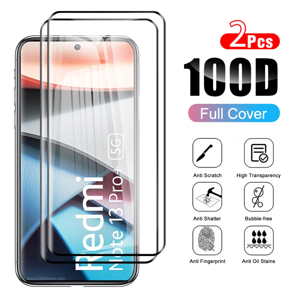 2Pcs Tempered Film For Xiaomi Redmi Note 13 Pro Plus 5G Full glue curved screen protector Redmi note13pro plus 6.67'' note13pro＋