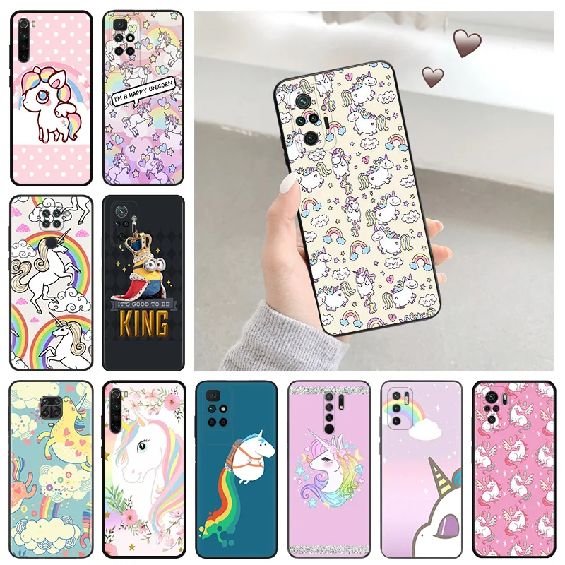 Silicone Soft Phone Case for Redmi 9c 9a 9i a1 a2 Plus k60 k60e k50 k40 Note 9 Pro 9s 9t 8 8t 7 cc9 Rainbow Unicorn Agnes Cover