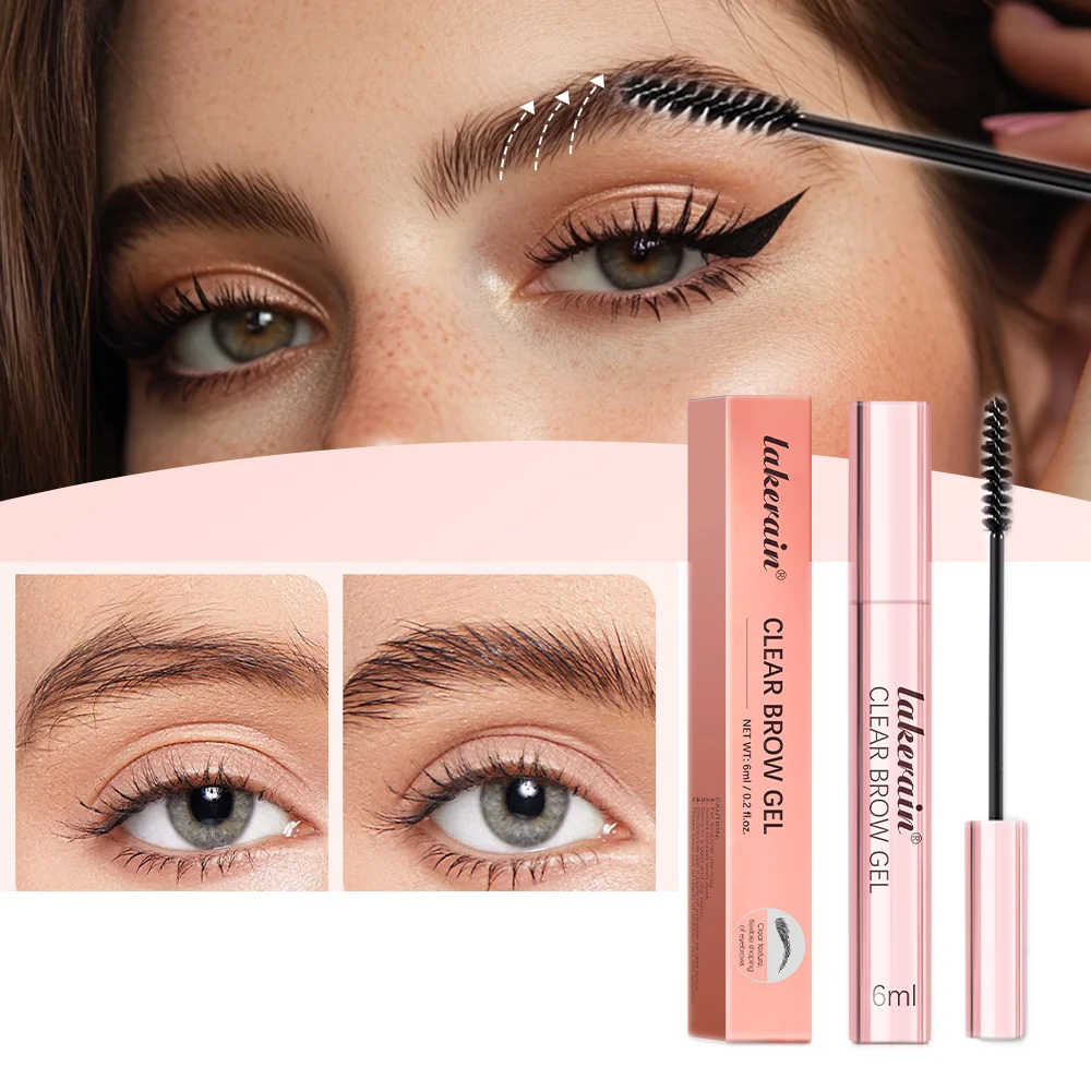 Gel de estilo de sobrancelha de longa duração, à prova d'água, transparente, natural, incolor, anti-suor, gel de sobrancelha transparente para cosméticos de sobrancelha