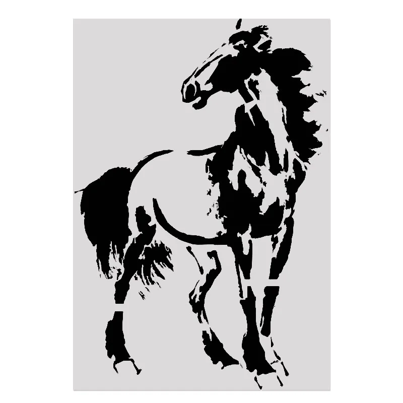 1pc Horse Pattern Stencils Template For Wall Painting Decor DIY Painting Furniture Fabric Decorative