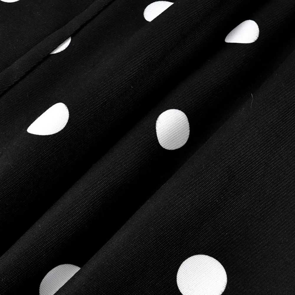 Light Weight Dot Print Straight Pant Straight Cut Vintage Tone Long Trouser Multi Match Long Length Women Pant Daily Outfit