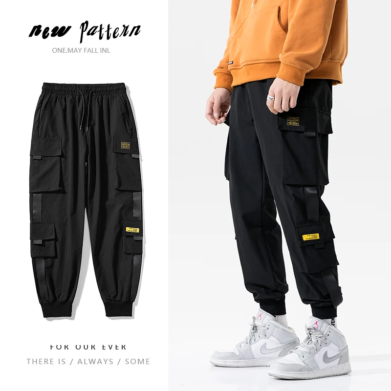 Pantalones Cargo de moda para hombre y mujer, pantalón de chándal con bolsillos laterales, estilo Hip Hop Harlan, ropa de calle Nueva