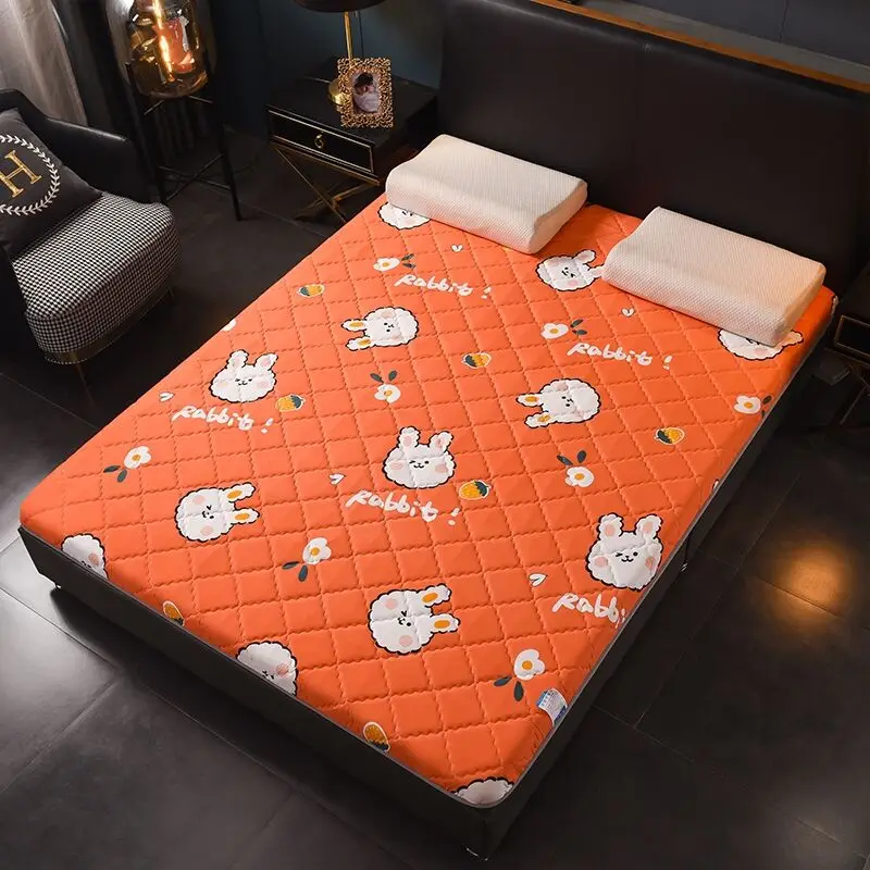 Tatami Mattress Sleeping Pad Student Cartoon Dormitory Sponge Double Mattress Futon Floor Mat Mattress Topper for Renting Bed