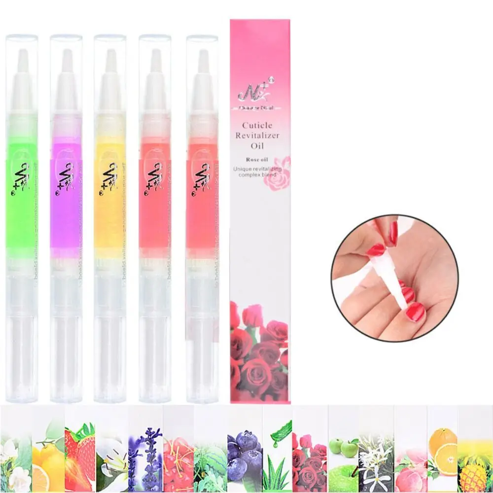 Pincel portátil para cutículas con aroma Floral, hidratante, 2ML, suaviza la nutrición, aceite, sabor a fruta, revitalizador de uñas