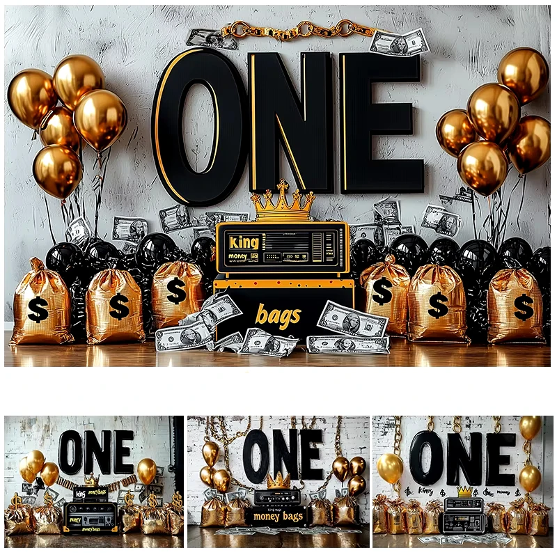 

LS Boss Theme photo Backdrops Kids Boy 1st Birthday Cake Smash Photocall Props Child Baby Photography Backgrounds