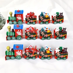 1Pc Wooden Christmas Small Train Ornaments DIY Santa Kids Toys Gift Xmas Home Decor 2025 Christmas Party Decorations Naviidad