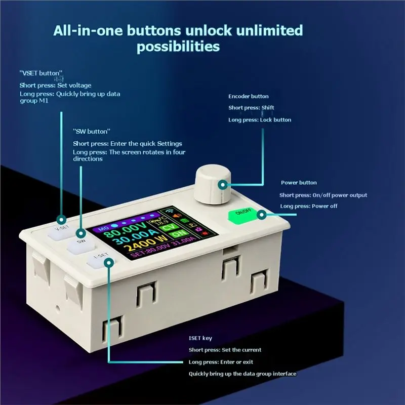 AT43-XY-6530S CNC DC Módulo de fonte de alimentação regulada ajustável 65V/30A/2000W Tensão constante e corrente constante