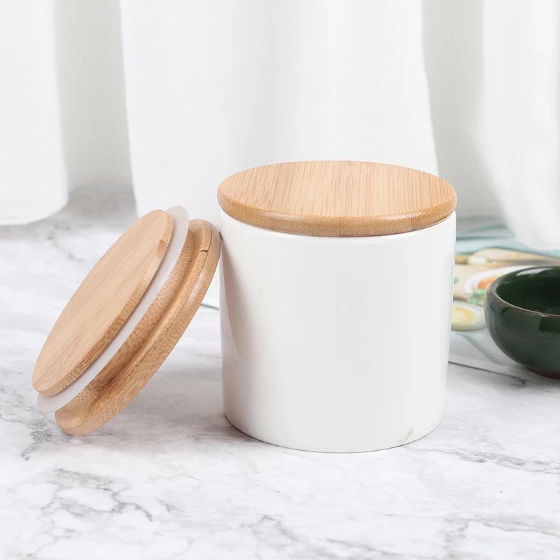 Wooden Jars Lids Silica Gel Circle Seal Up Lids Flower Wood Cover Canister Wooden Bamboo Lid Cup Lid