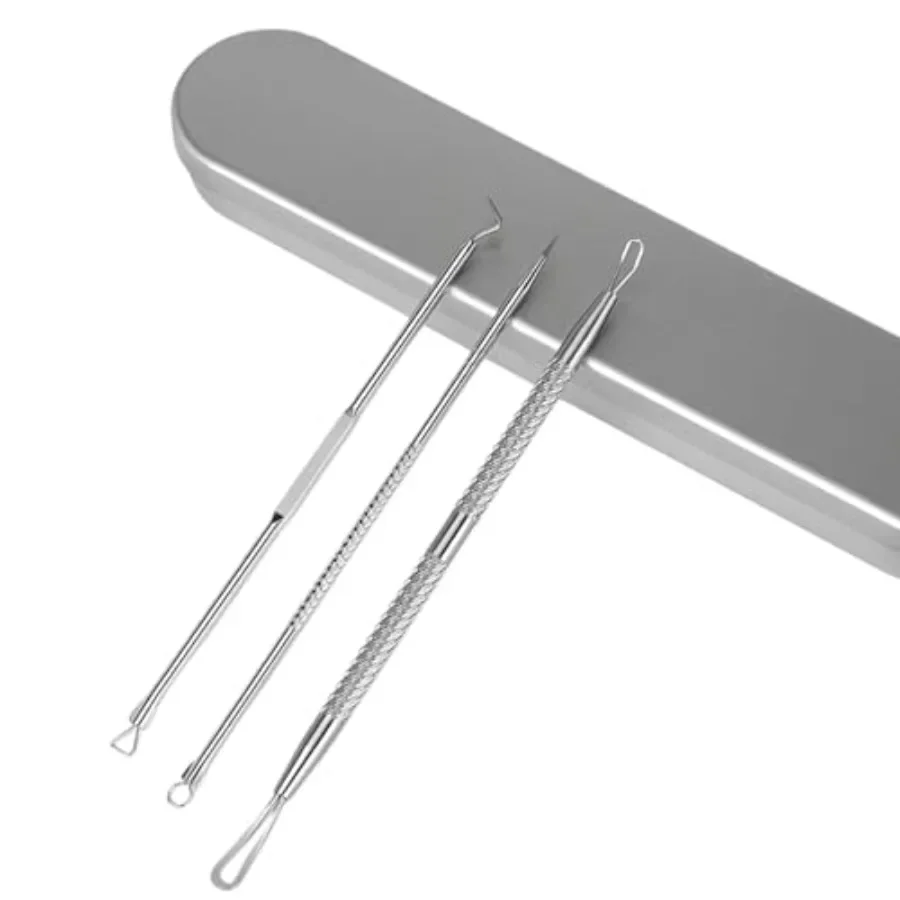 3 Pcs Blackhead Remover Comedone Extractor, Acne Removal Kit, Manual Pimple Popper Tool for Quick and Easy Removal of Pimples,