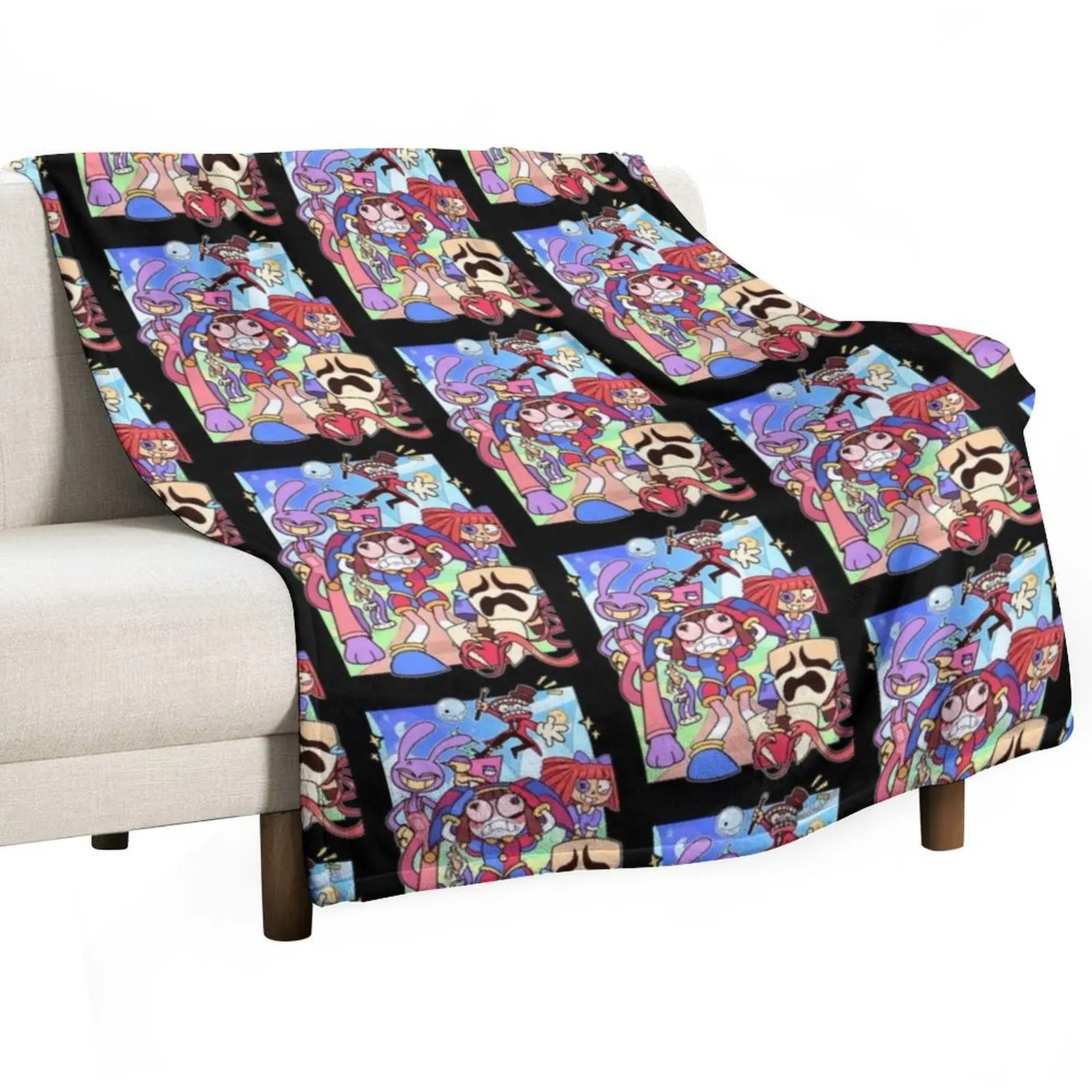 The Amazing Digital Circus Retro Throw Blanket Bed Fashionable Furrys Luxury Winter beds Blankets