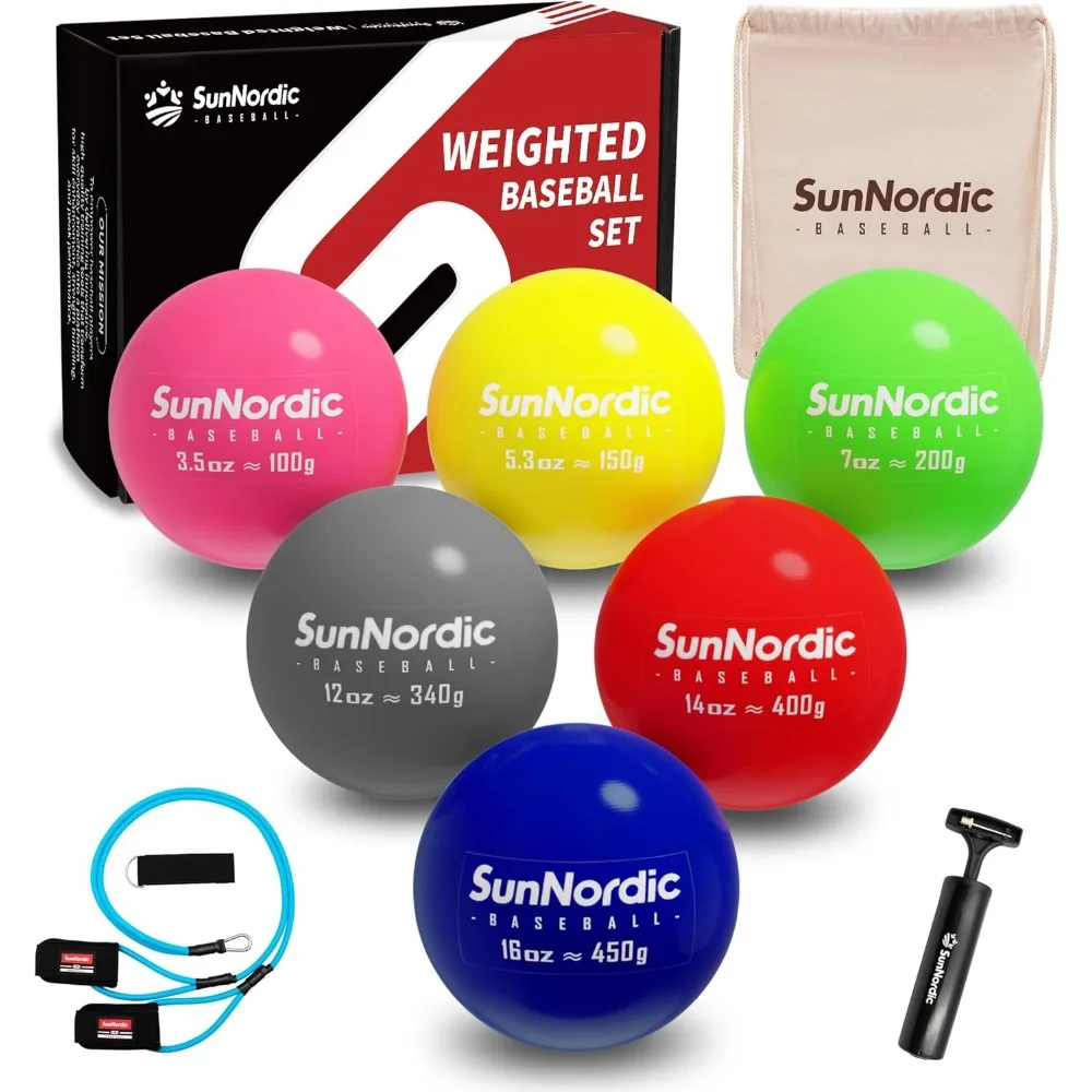 

Variable Weight Plyo Baseballs 6 9 Pack 3 5 to 70 oz for Power Pitching Training All Skill Levels