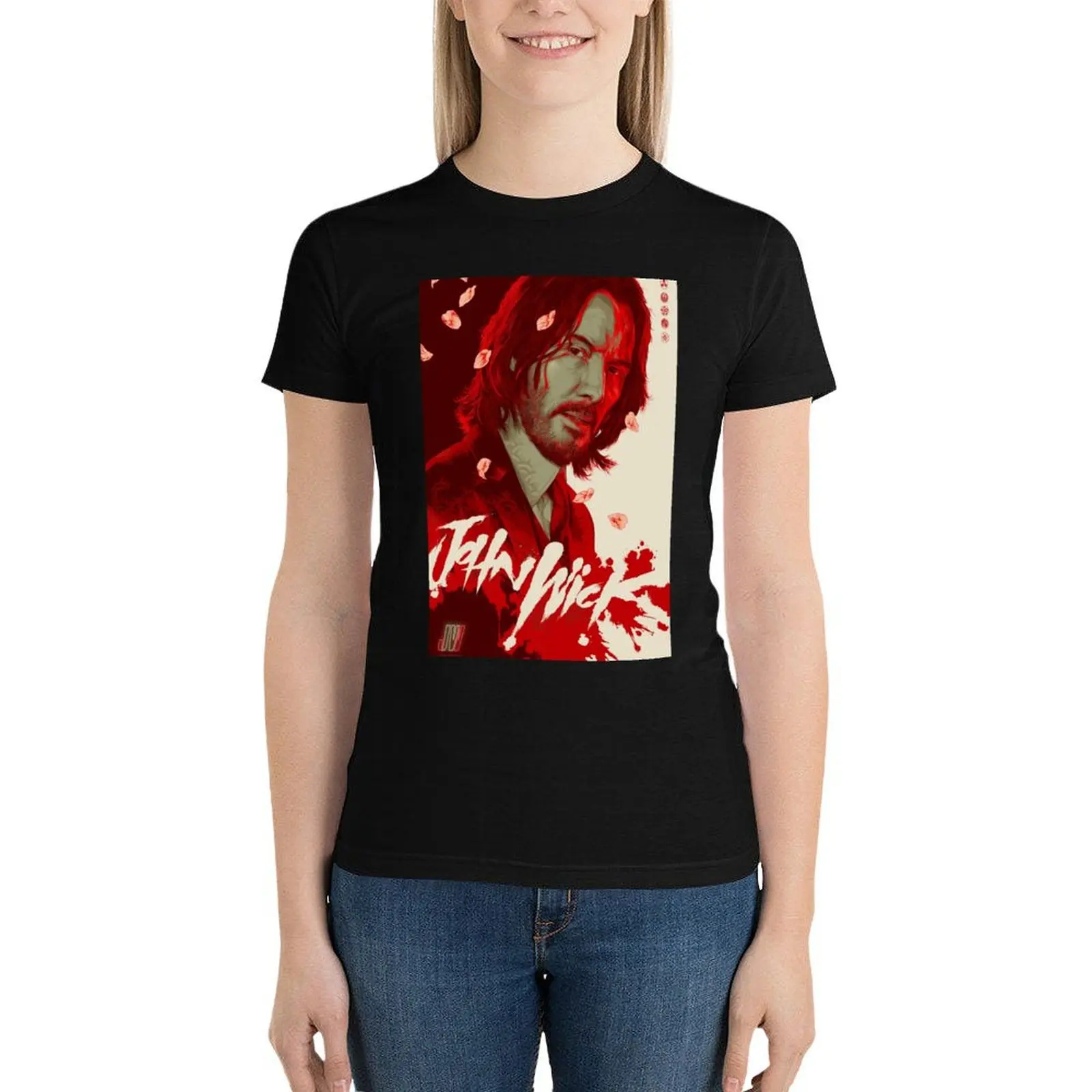 jw4 - John Wick: Chapter 4 - John Wick movie t -shirt T-Shirt tees Blouse plus size t shirts for Women loose fit