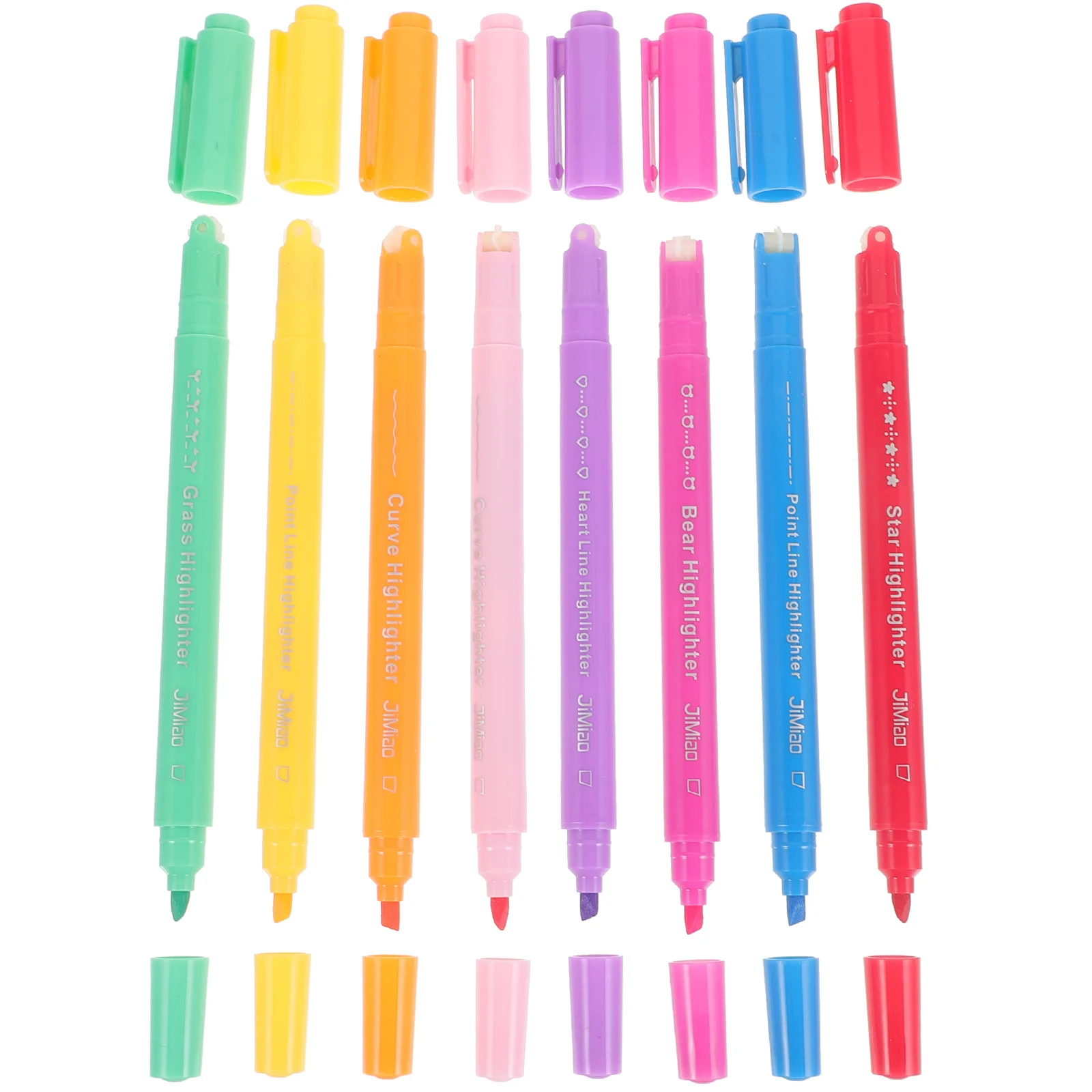 

8 Pcs Portable Flower Shape Contour Pen Scrapbook Marker Plastic Highlight Pens