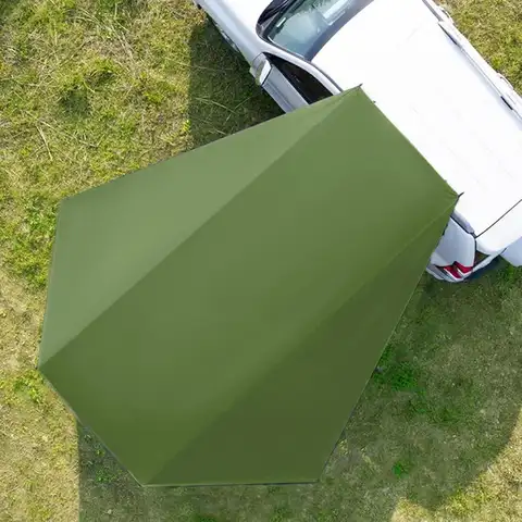 380x280cm 차량용 사이드 어닝 블랙 코팅 방수포, 흡착판 앵커 포함, 야외 캠핑 관광 SUV 텐트 차양, 자외선 차단